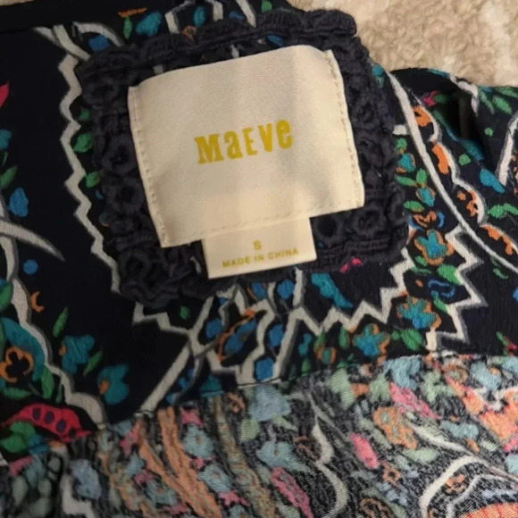 ANTHROPOLOGIE | Maeve Maplewood Blue Paisley V Neck Midi Dress Womens Size S - Picture 3 of 7